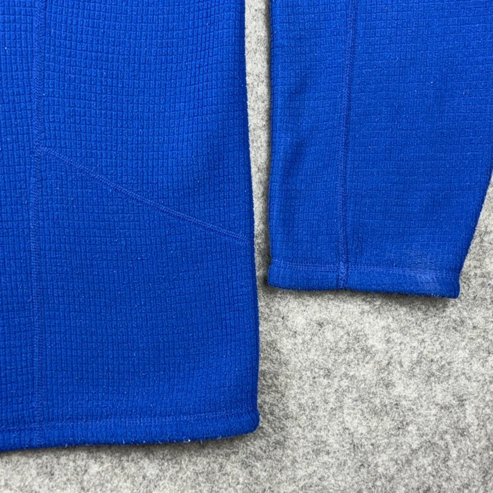 The North Face Fleece Mens 2XL Blue Grid Waffle Knit 1/4 Zip Pullover Outdoor